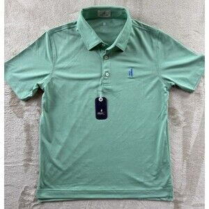 NWT Johnnie O Hanging Out Boys Highlighter Fairway UPF 50 Polo Size 8